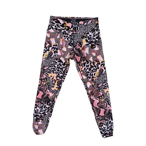 Calvin Klein Pants - Calvin Klein Performance, Multicolored Multi Print Athletic Leggings, Small,Used